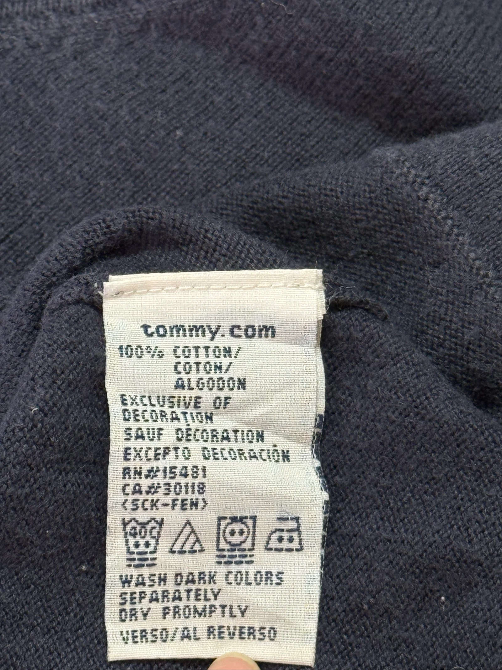 Vintage Tommy Hilfiger Golf V-Neck Sweater Navy Blue Size G – photo 9